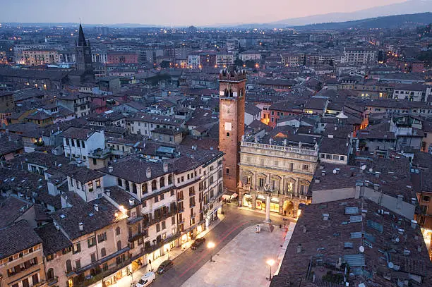 A view of Verona from the top of the Lamberti tower