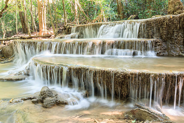 istock Waterfall in deep tropical Forest   in summer , Huay Mae Kamin 472497928