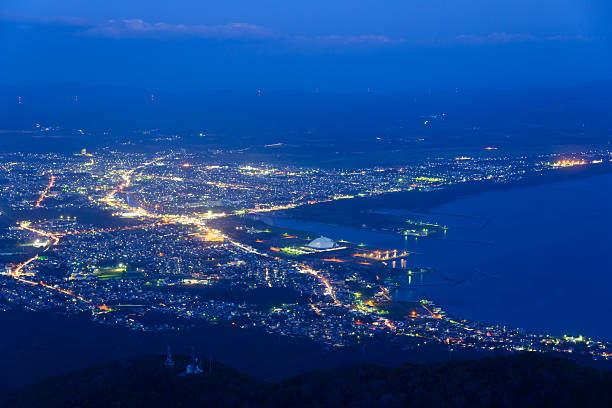 istock Night scene of Mutsu city 472498398