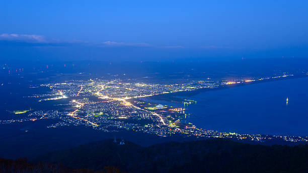 istock Night scene of Mutsu city 472498408