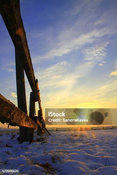 Winter Sunset Stock Photo - Download Image Now - 2015, Agricultural Field, Agriculture