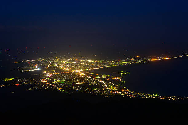istock Night scene of Mutsu city 472501530