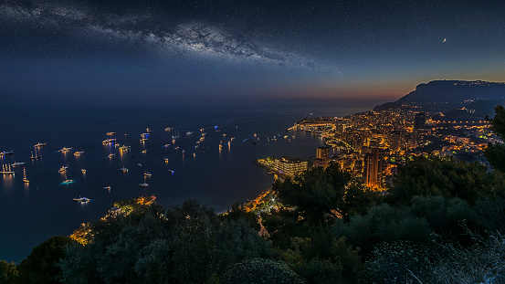 Milky way over Monaco Monte Carlo