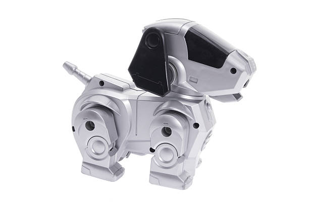 Toy Robot Dog Toy Robot Dog on Isolated White Background desk toy stock pictures, royalty-free photos & images