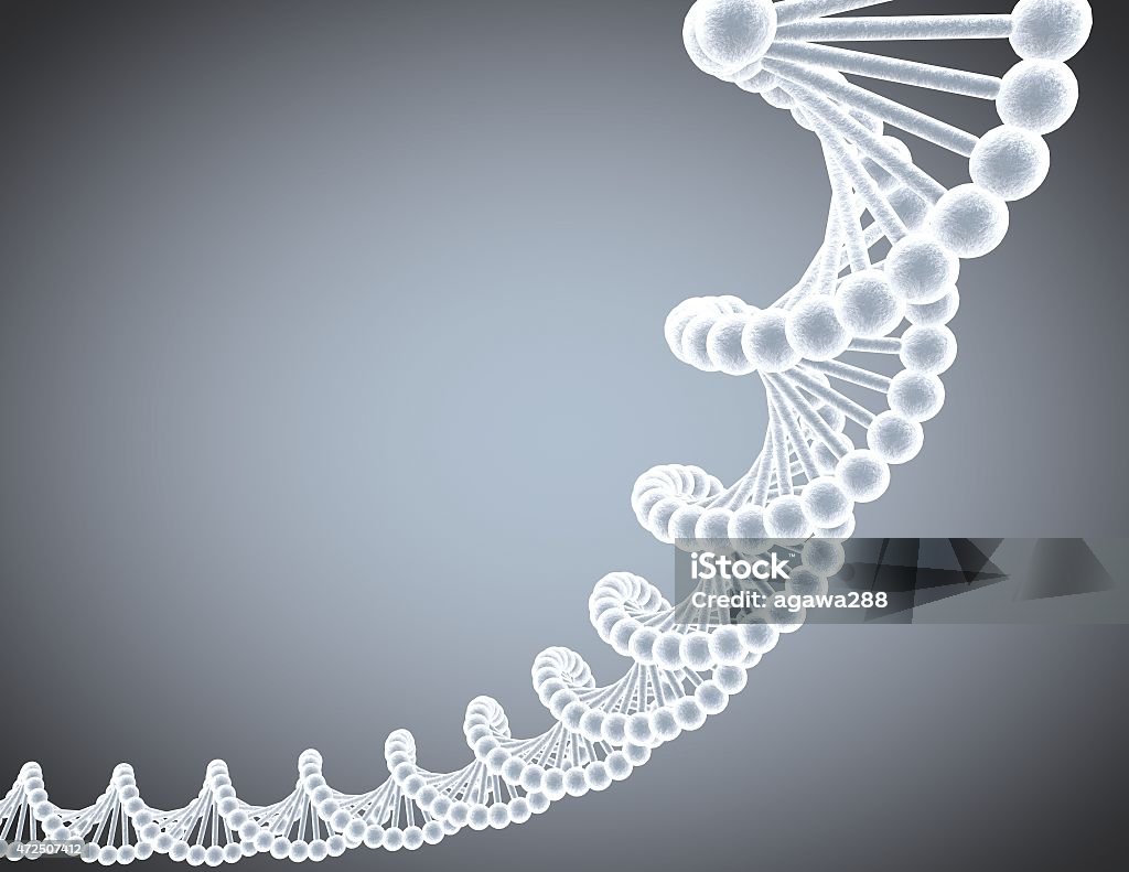 Light grey background with DNA strand. Light grey background with DNA strand, 3d render illustration. 2015 Stock Photo