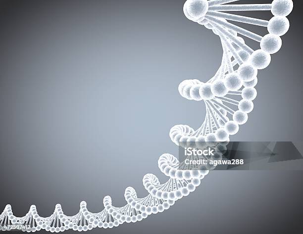 Light Grey Background With Dna Strand Stock Photo - Download Image Now - 2015, Abstract, Atom