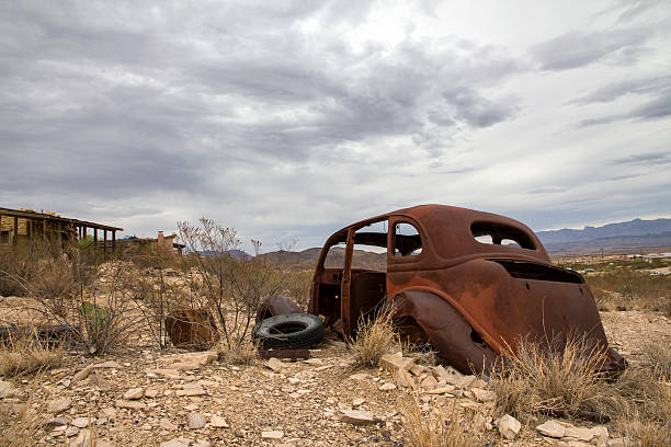 terlingua ghost town-stan teksas - station retro revival gas station old zdjęcia i obrazy z banku zdjęć