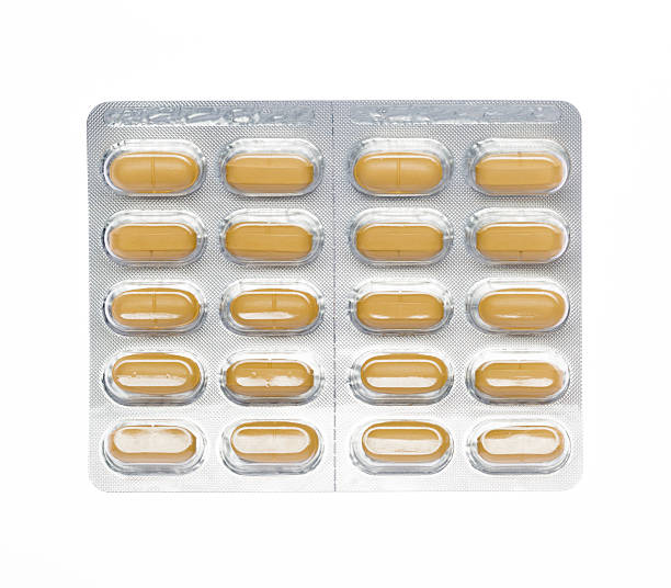 brown tabletten blisterpackung - serotype stock-fotos und bilder