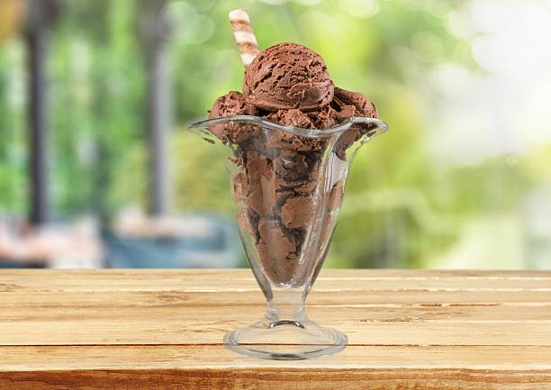 istock Ice. Chocolate ice cream in cup on white background 472511044