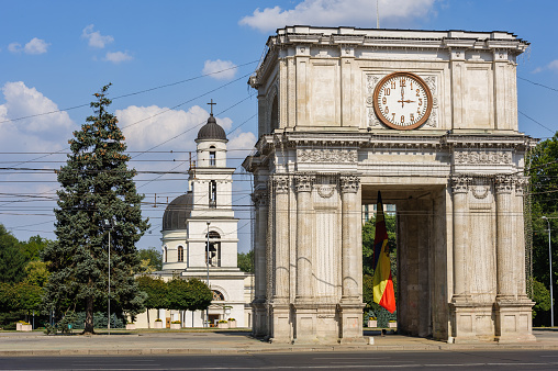 Triumphal Arch at Great National Assembly Square, Chisinau, Moldova