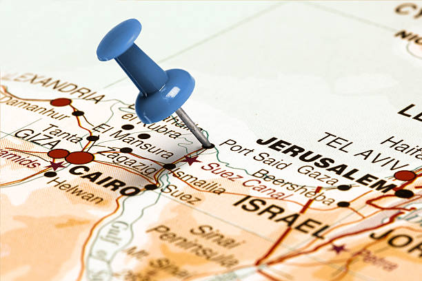 istock Location Port Said. Blue pin on the map. 472511914
