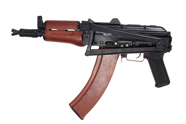 aks74u with machine-gun shop isolated on a white background