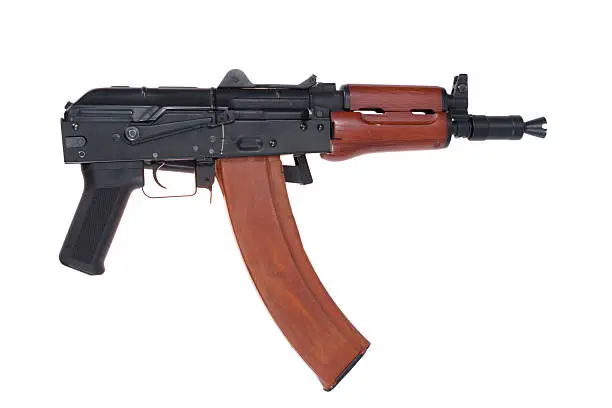 aks74u with machine-gun shop isolated on a white background