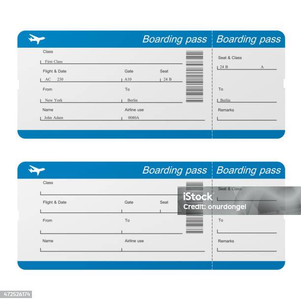 Airline Tickets With Clipping Path Stock Photo - Download Image Now - Airplane Ticket, White Background, Airplane