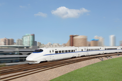 China's high-speed trains in high speed running