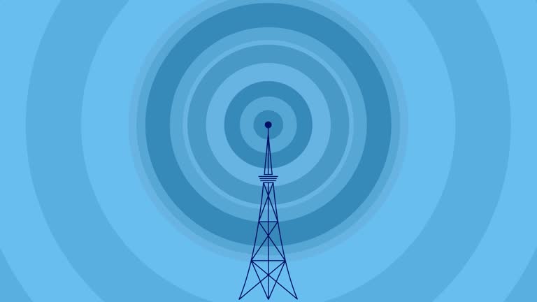 broadcast tower and  waves