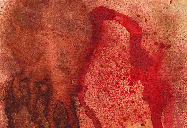 istock Bright red and brown background of watercolors 472538564