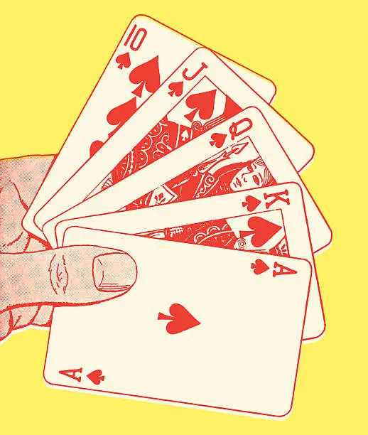 Vector illustration of Straight Hand of Cards