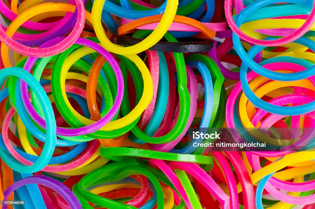 Rainbow Colors,Blue Loom Refills Silicon Elastic Rubber Bands 2015 Stock Photo