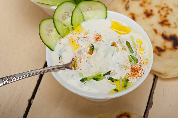 istock Arab middle east goat yogurt and cucumber salad 472548282