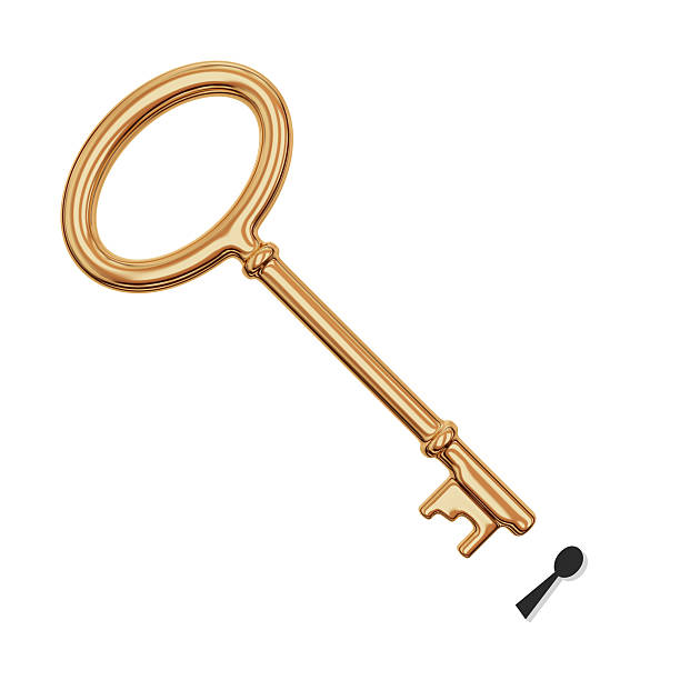 istock Vintage golden key and keyhole. 472548726