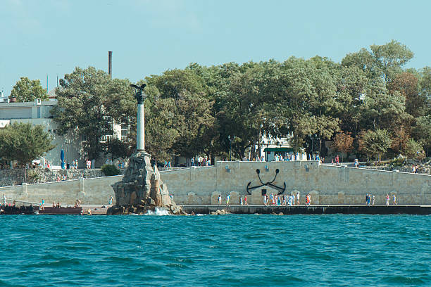 Scuttled Warships Monument in Sevastopol, Crimea stock photo
