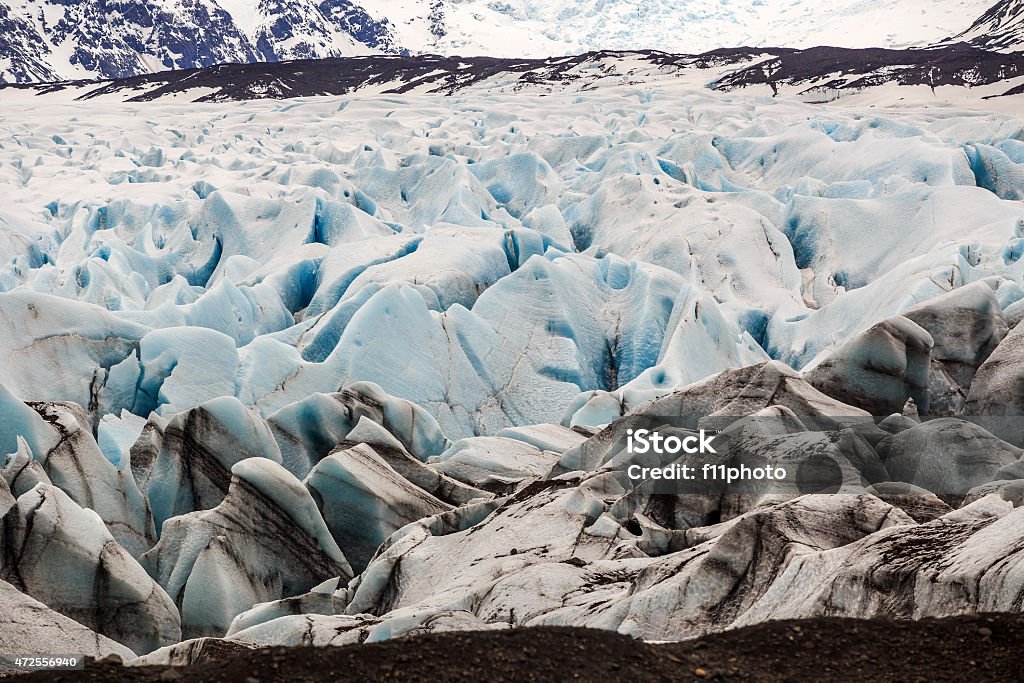 The blue ice of the Skaftafellsjokull glacier in Iceland 2015 Stock Photo