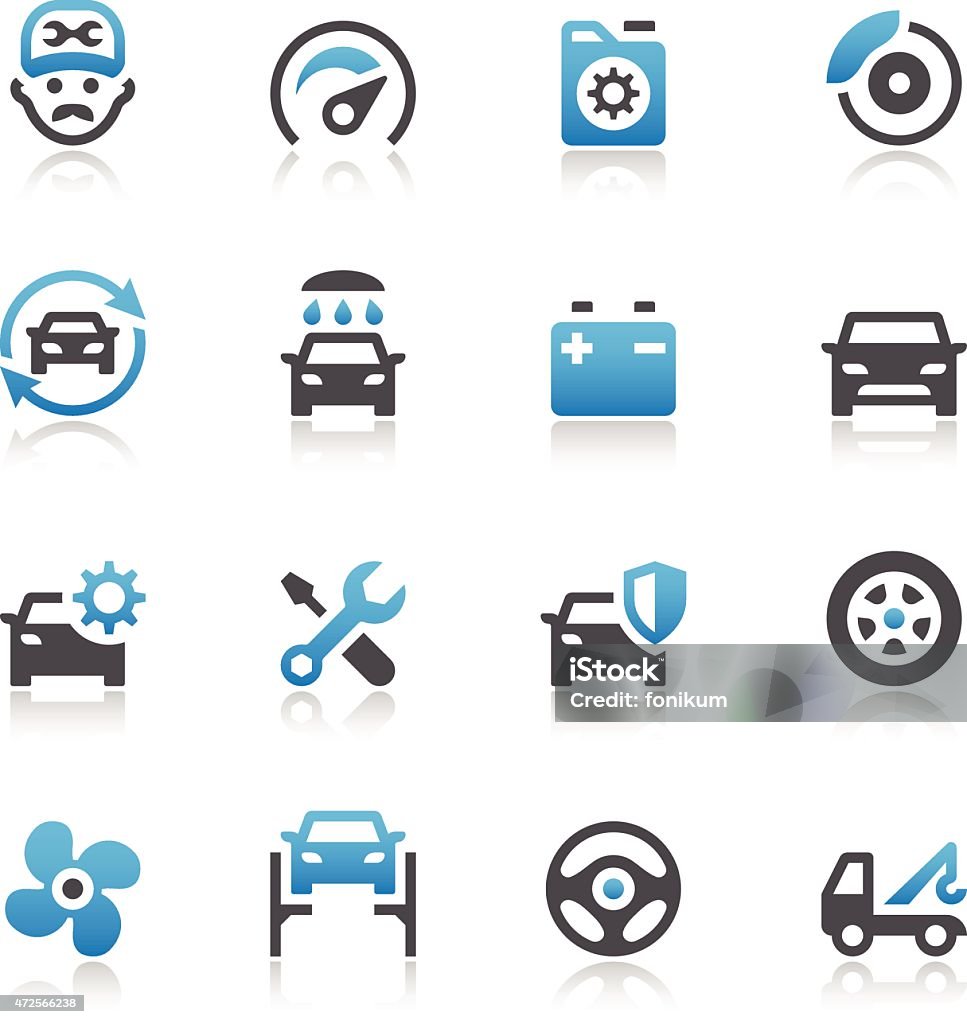 Car Maintenance Service Icons Set of 16 Car maintenance service simple vector icons. Easy resize. Repairing stock vector