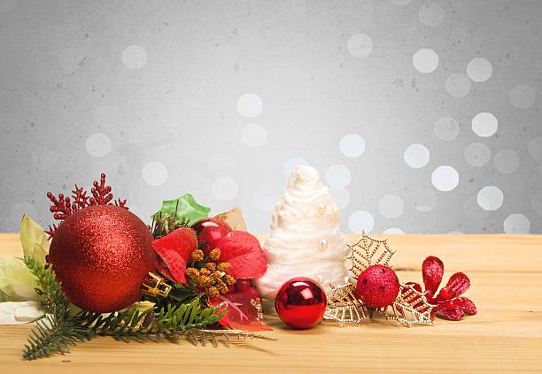 istock Holiday. Christmas festive background with wooden deck table 472569498