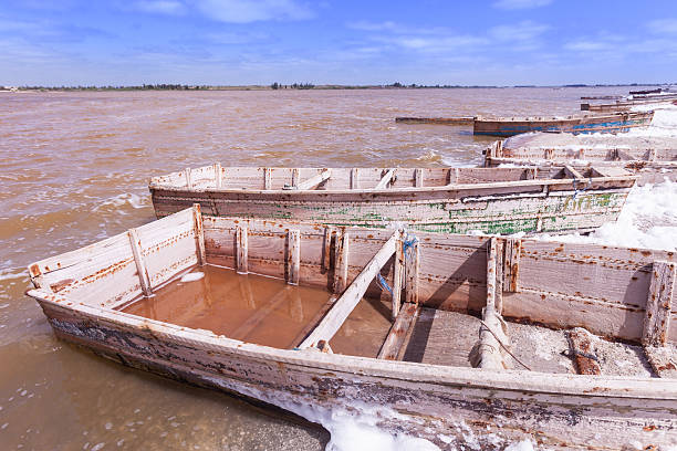 Pink lake, Senegal stock photo