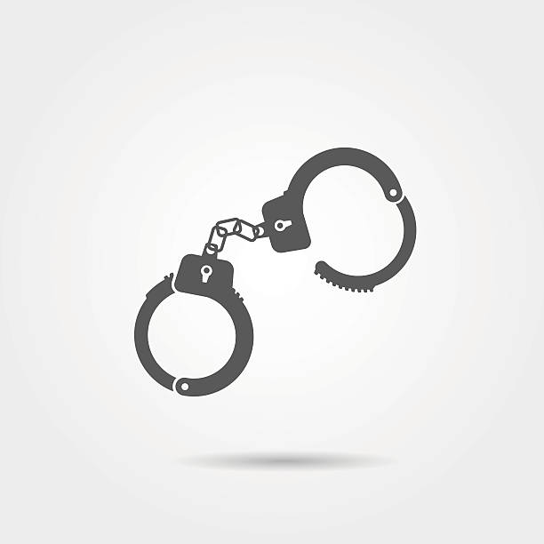 kajdanki ikonę - handcuffs stock illustrations