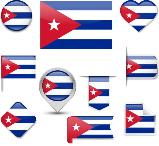 Vector illustration of Cuba Flag Collection