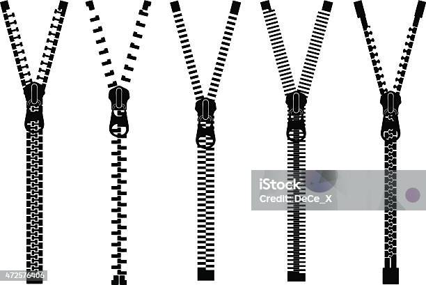 Zippers Stock Illustration - Download Image Now - 2015, Black Color, Clip Art