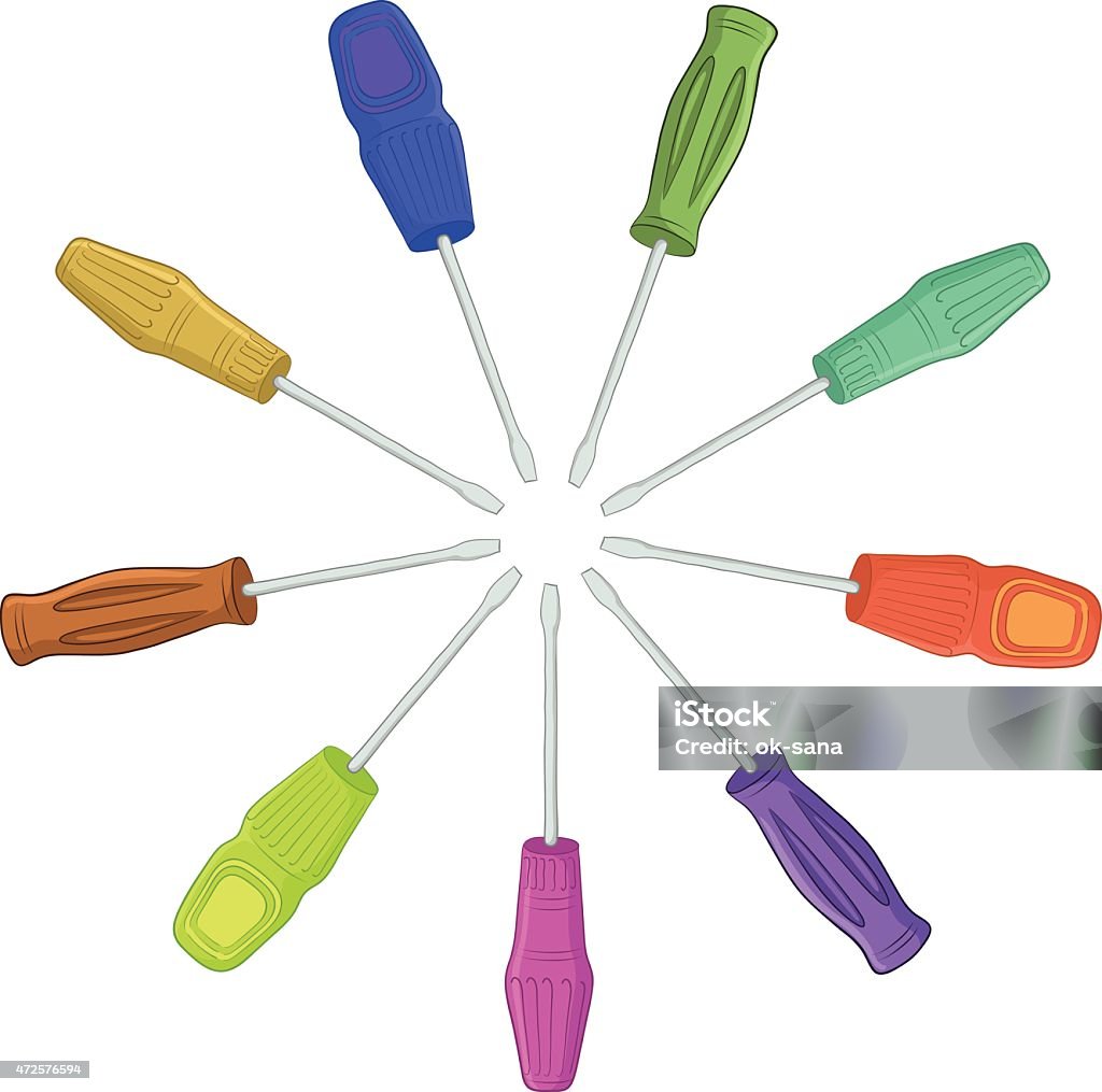 Screwdriver Set Graphics Screwdrivers Set Stock Illustration - Download Image Now - 2015, Blue ...