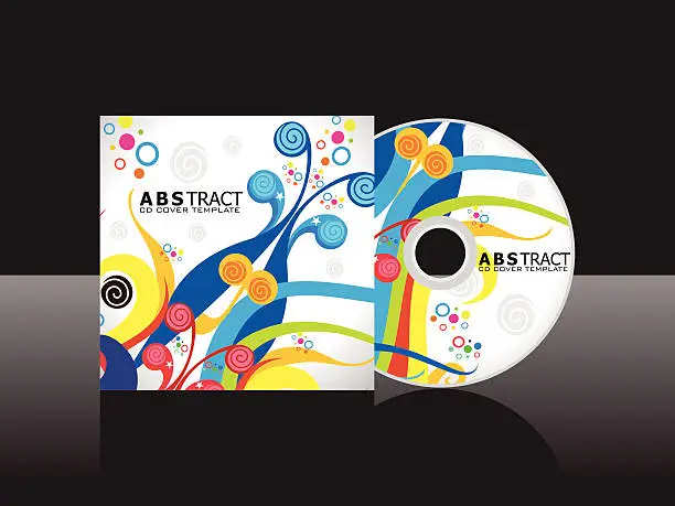Vector illustration of abstract artistic cd cover template