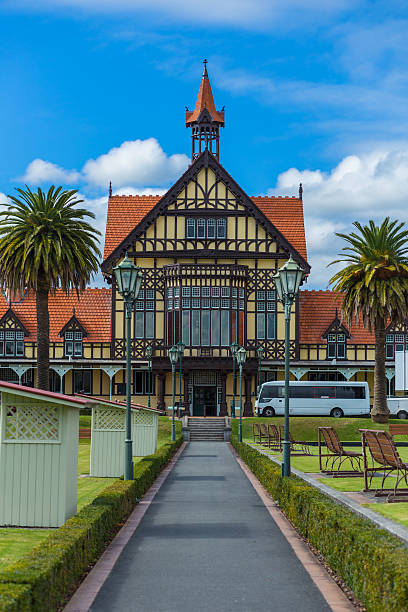 Old Historic building in Rotorua stock photo
