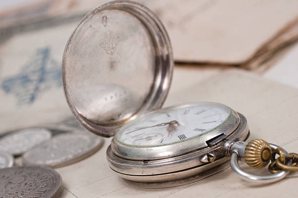 istock Vintage background with old pocket watch 472580006
