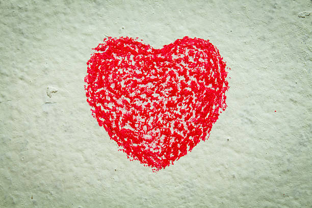 istock Hand drawn, crayon heart shape isolated on white background 472580748