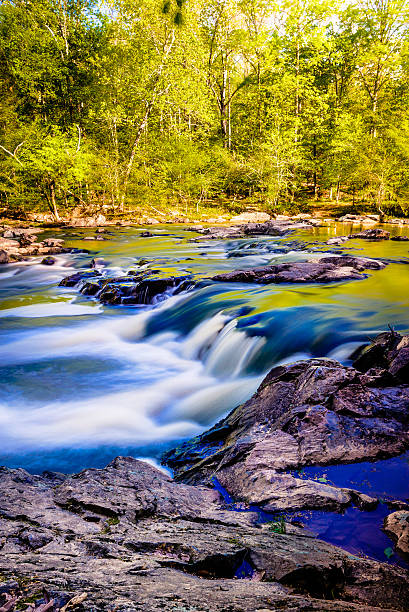 튀는 waters - spring stream landscape boulder 뉴스 사진 이미지