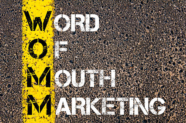 acrónimo womm negocios como el marketing de boca a boca - single line yellow road asphalt fotografías e imágenes de stock