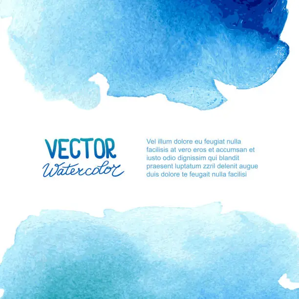 Vector illustration of An abstract watercolor background in blue tones