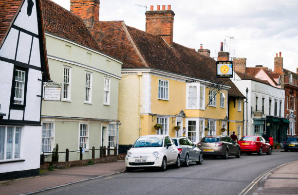 parte de dedham high street, essex, inglaterra - john constable fotografías e imágenes de stock