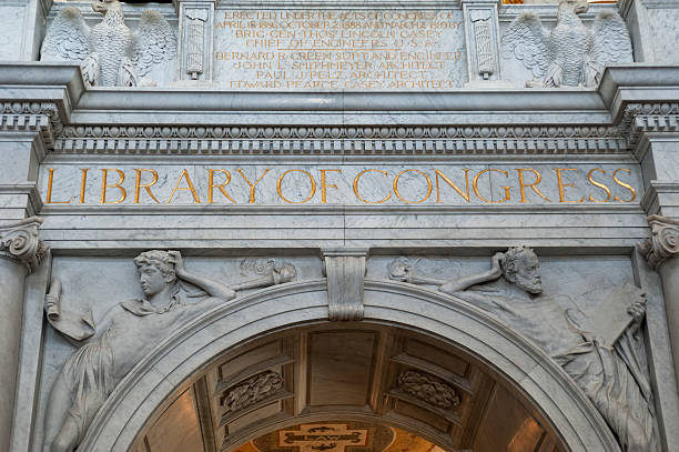 Washington DC, US - April 4, 2015: Interior of the Library of Congress (Capitol Hill) - the largest library in a world.