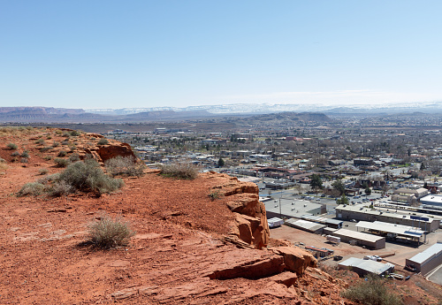 This image shows the view looking down on the city of St George Utah.