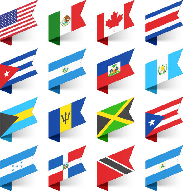flagi świata w ameryce północnej. - haiti flag republic of haiti flag of haiti stock illustrations