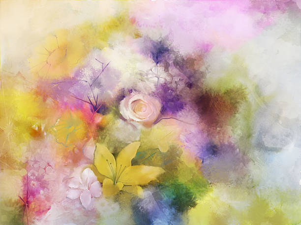 istock Flower oil painting ,vintage ,grunge background 472589064