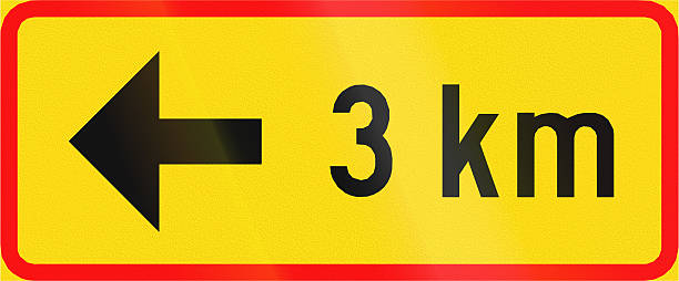 istock Arrow To The Left With Distance in Finland 472593304