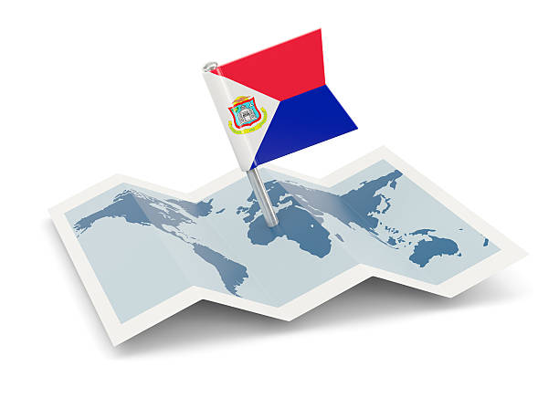 istock Map with flag of sint maarten 472594092