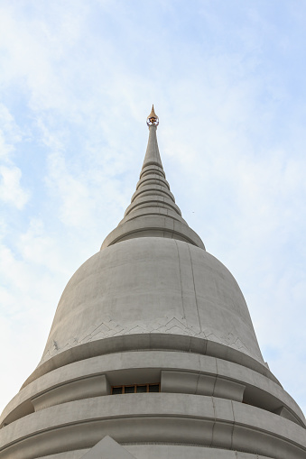 Public Thai church, Thai temple and blue sky. white cloud.