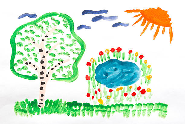 istock Children's drawing watercolor 472594788